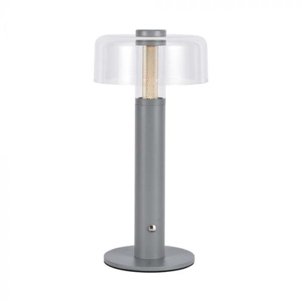 1W LED įkraunamas stalinis šviestuvas, pilkas, 3000K, dimeriuojamas