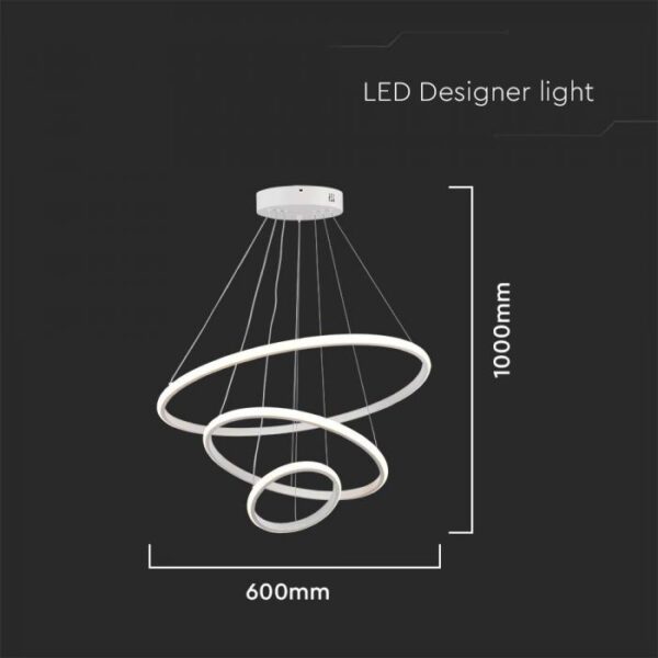 32W LED pakabinamas šviestuvas, baltas, 3000K - Image 3