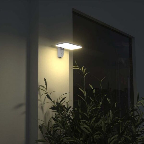 15W LED paviršinis šviestuvas su saulės baterija ir judesio davikliu, baltas, 4000/6000K - Image 2
