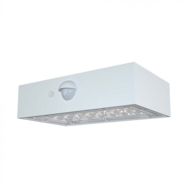 3W LED paviršinis šviestuvas su saulės baterija ir judesio davikliu, baltas, 3000/4000K