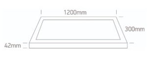 40W LED paviršinė panelė, balta, 120x30cm, CCT