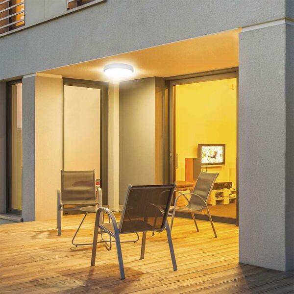 12W LED paviršinis šviestuvas, baltas, 3000K, IP54 - Image 2