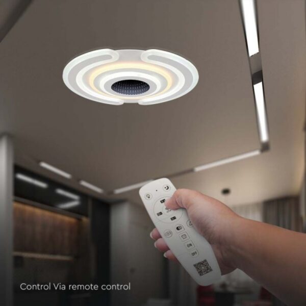 95W LED paviršinis lubų šviestuvas, baltas, 3000/6500K, dimeriuojamas, su nuotolinio valdymo pulteliu - Image 2