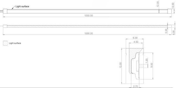 9,6W/m MEDIUM LED NEON juosta, 3000K, 24V DC - Image 2