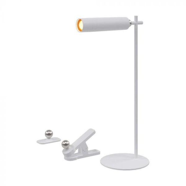 3W LED įkraunamas magnetinis stalinis/sieninis šviestuvas, baltas, 4000K, dimeriuojamas