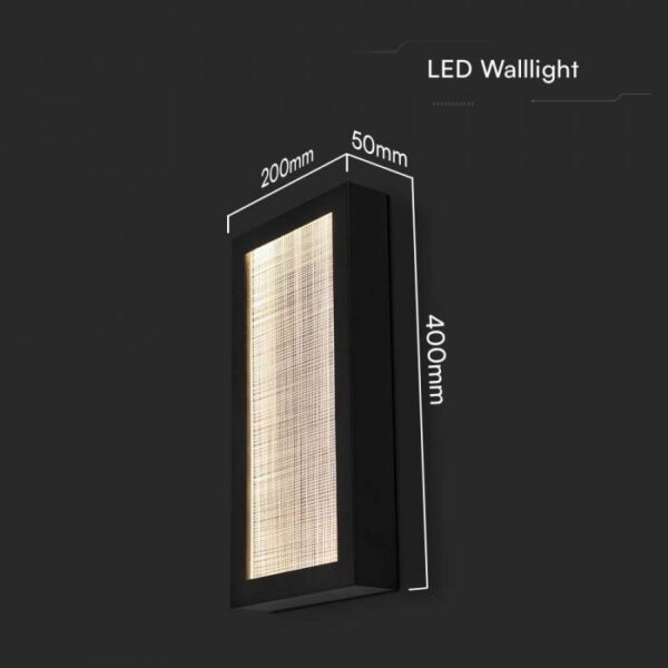 20W LED sieninis šviestuvas, juodas, 3000K, IP65 - Image 3