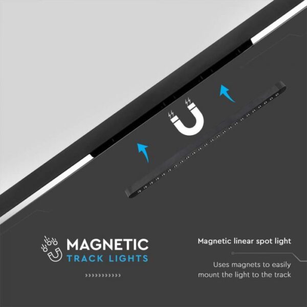 22W LED šviestuvas į magnetinius bėgelius ULTRA THIN, juodas, 6400K - Image 4