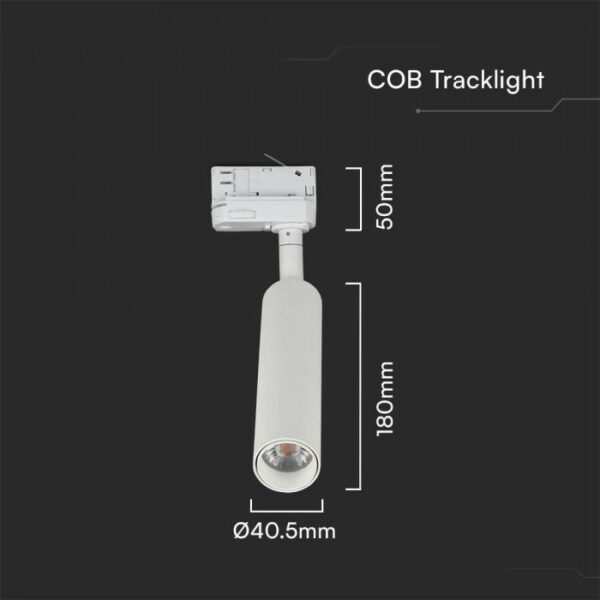 7W LED šviestuvas į 3 fazių bėgelius, baltas, 4000K, SAMSUNG LED chip - Image 3