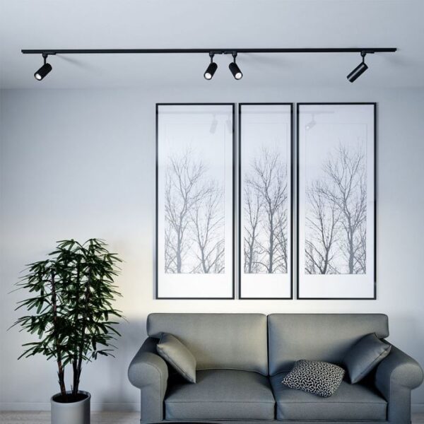 7W LED šviestuvas į 3 fazių bėgelius, juodas, 4000K, SAMSUNG LED chip - Image 2