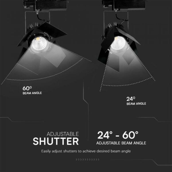 33W LED šviestuvas į 3 fazių bėgelius, juodas, 4000K, SAMSUNG LED chip - Image 4