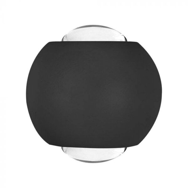 2W LED sieninis šviestuvas, juodas, 3000K, IP54