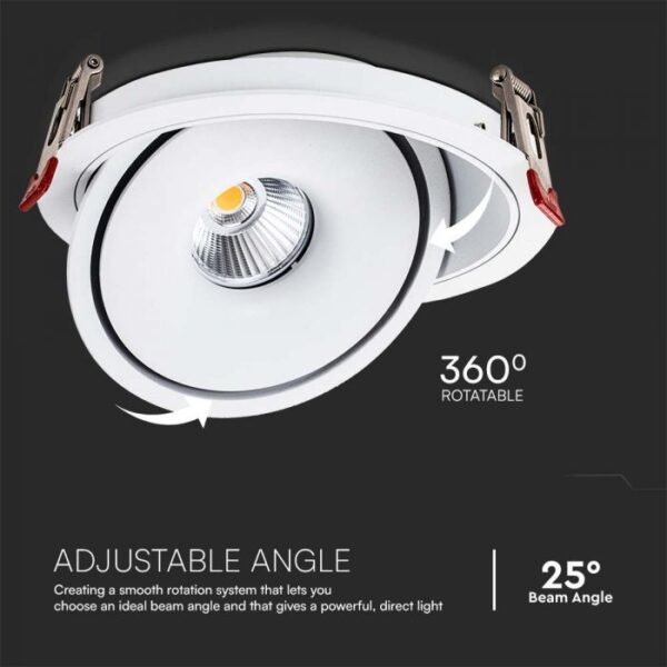 12W LED įleidžiamas šviestuvas, baltas, 3000-6400K - Image 3