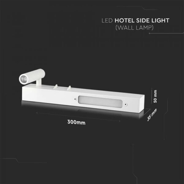 9W LED sieninis šviestuvas, baltas, 3000K - Image 3
