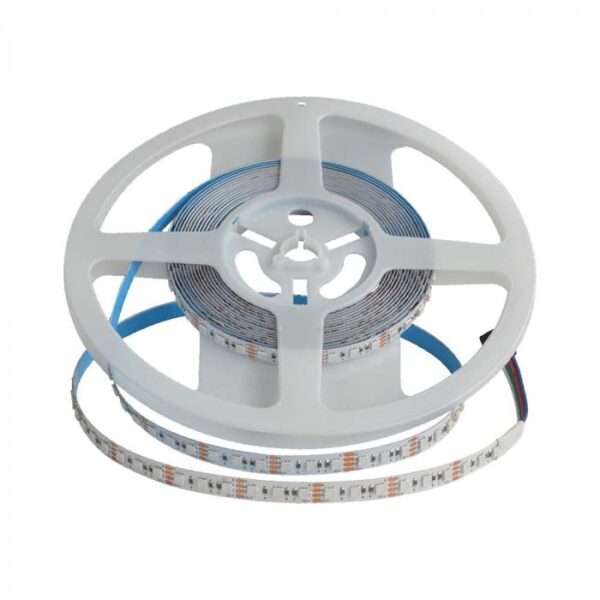 12W/m LED juosta, 120LED/m, 24V, RGB, 5 metrų ritė