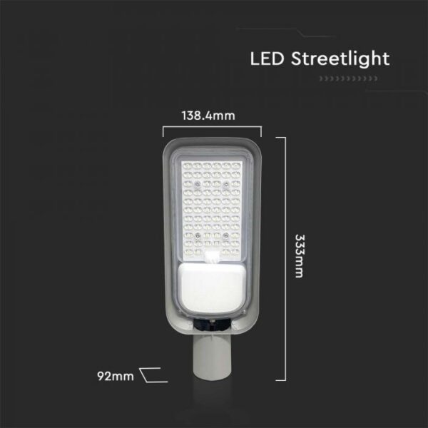 30W LED gatvės šviestuvas, pilkas, 6500K - Image 3
