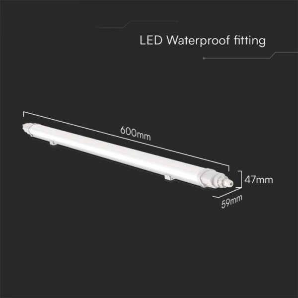 18W LED linijinis paviršinis šviestuvas L-SERIES, 60cm, baltas, 6500K, IP65 - Image 4