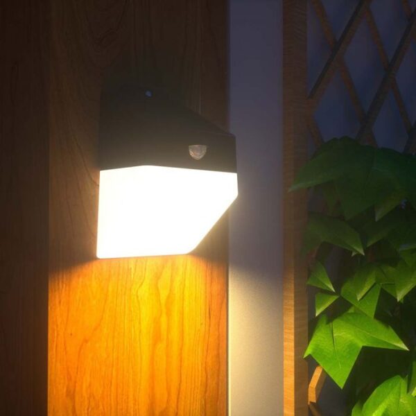 2W LED sieninis lauko šviestuvas su saulės baterija ir judesio davikliu, baltos/juodos sp., 4000K, IP65 - Image 2