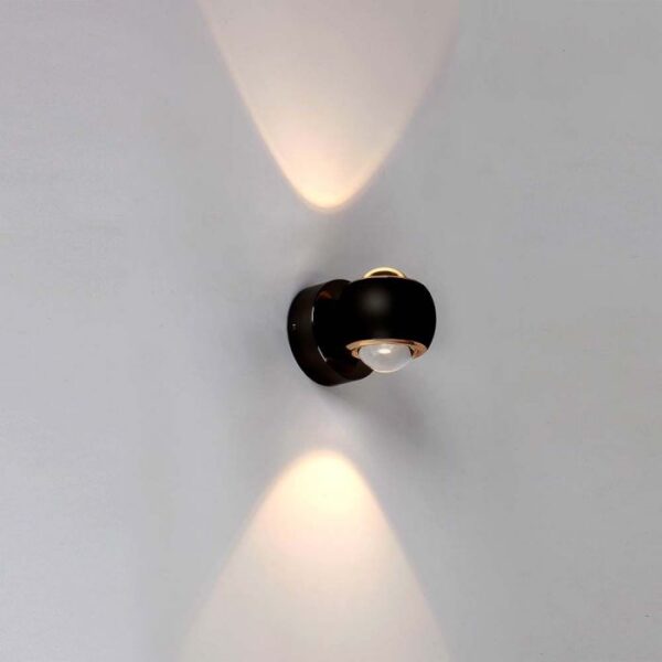 10W LED sieninis šviestuvas, juodas, 3000K, šviečia į viršų ir į apačią - Image 2