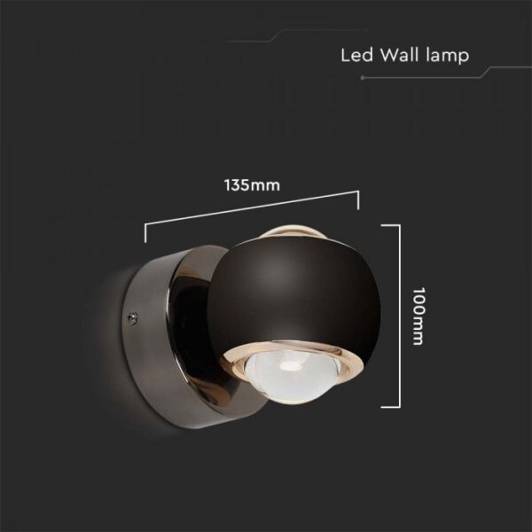 10W LED sieninis šviestuvas, juodas, 3000K, šviečia į viršų ir į apačią - Image 3
