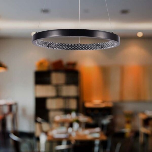 19W LED pakabinamas šviestuvas, juodas, 4000K - Image 2