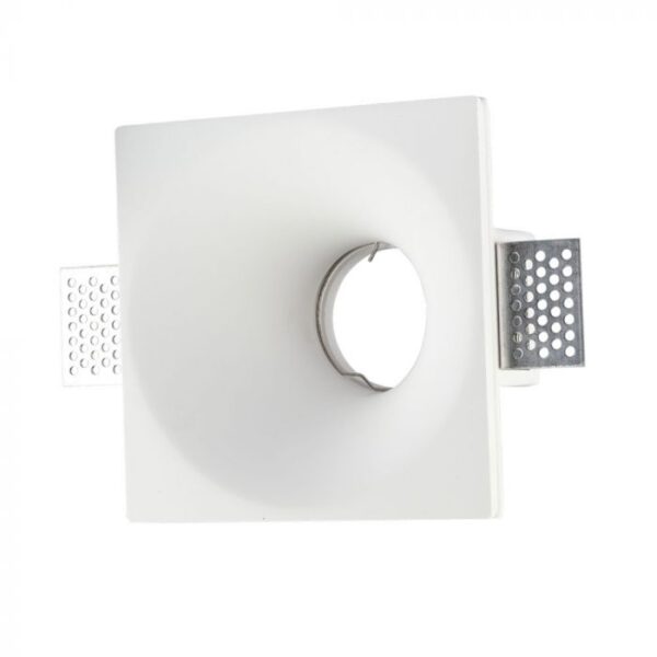 GU10 lemputės rėmelis, baltas, kvadratinis, gilus, 121x121mm