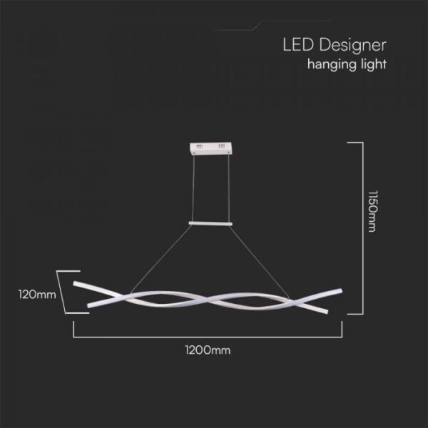 30W LED pakabinamas šviestuvas, baltas, 4000K - Image 3