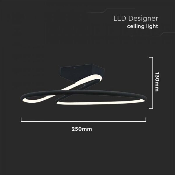 20W LED paviršinis šviestuvas, juodas, 4000K - Image 3