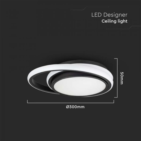 24W LED paviršinis šviestuvas, juodas, 4000K - Image 4