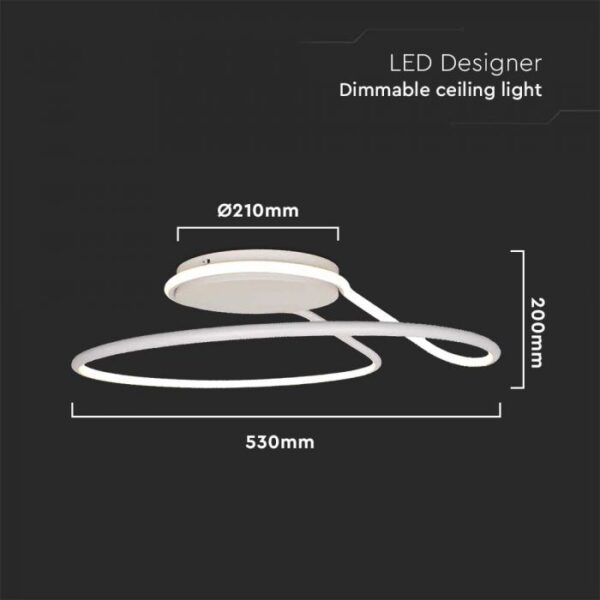 54W LED paviršinis šviestuvas, baltas, 4000K, dimeriuojamas - Image 3