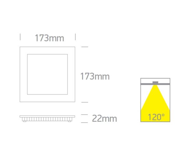 16W LED įleidžiama panelė, balta, 3000/4000/5700K - Image 2