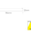 48W LED linijinis bėgelio šviestuvas, juodas, 3000/4200/6500K