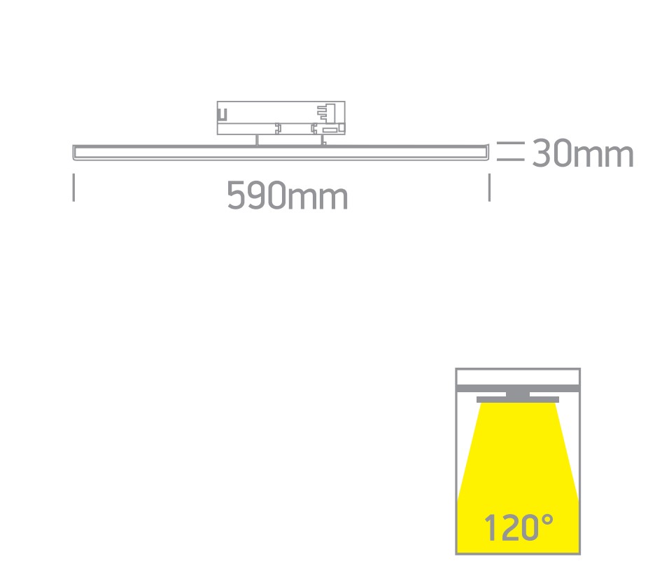 30W LED linijinis bėgelio šviestuvas, juodas, 2700/3200/4000K, 65172AT/B/V