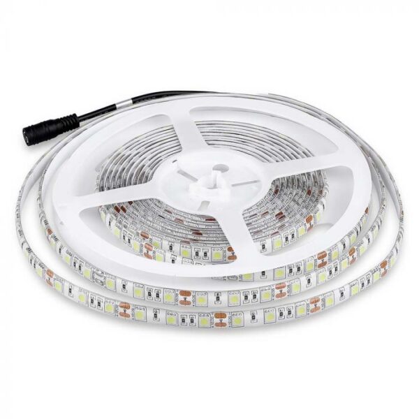 7W/m LED juosta, 60 LED/m, 12V, RGB, IP65, 5m ritė