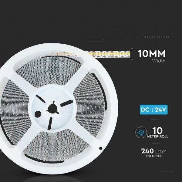 18W/m LED juosta, 24V, 240LED/m, 3000K, SAMSUNG LED chip, CRI95, 10m ritė - Image 3