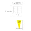 12x1,5W LED įleidžiamas į žemę lauko šviestuvas, plieno sp., 3000K, IP67, reguliuojamas šviesos kampas - Image 4