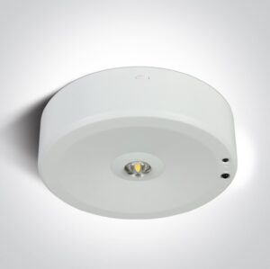3W LED paviršinis avarinis šviestuvas, baltas, avariniu režimu gali veikti iki 3h