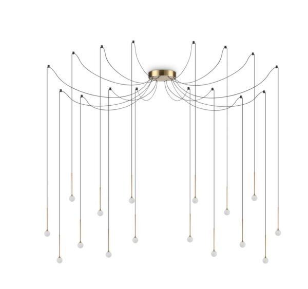 16W LED pakabinamas šviestuvas LUCCIOLA SP16, žalvario sp., 3000K