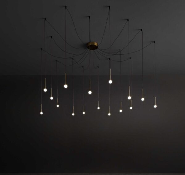 16W LED pakabinamas šviestuvas LUCCIOLA SP16, žalvario sp., 3000K - Image 2