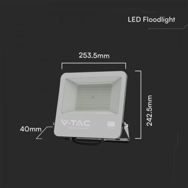 100W LED prožektorius, juodu korpusu, 6500K, SAMSUNG CHIP - Image 3