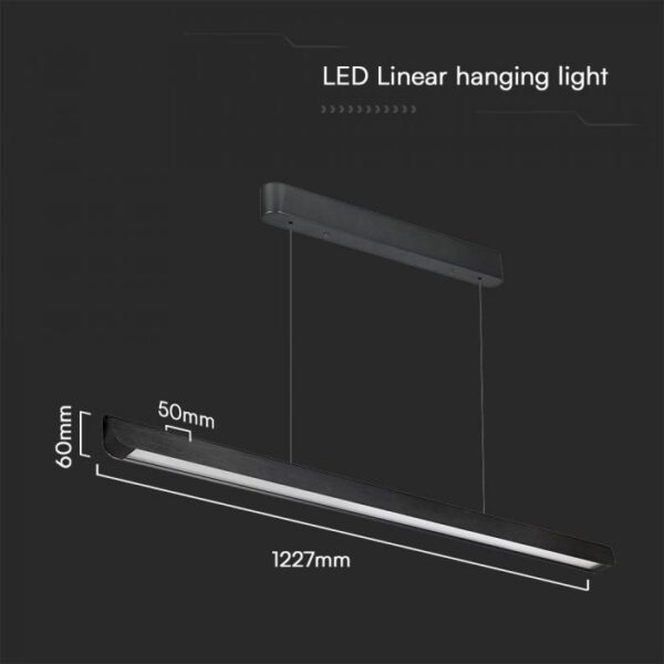 36W LED pakabinamas linijinis šviestuvas, juodas, 3000/4000/6400K - Image 3