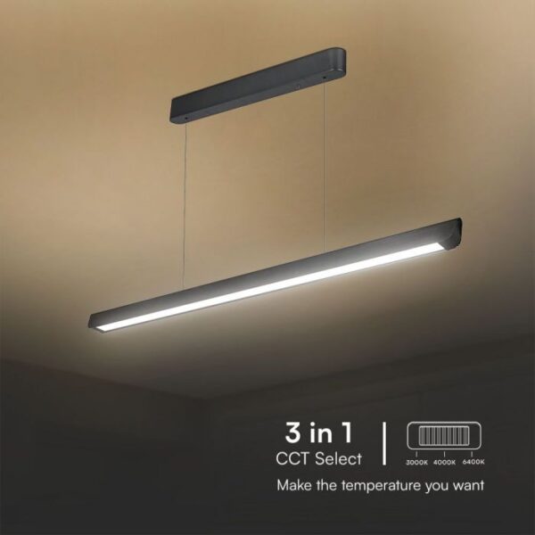 36W LED pakabinamas linijinis šviestuvas, juodas, 3000/4000/6400K - Image 5