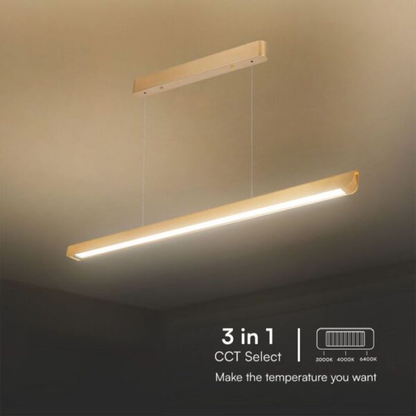 36W LED pakabinamas linijinis šviestuvas, aukso sp., 3000/4000/6400K - Image 5