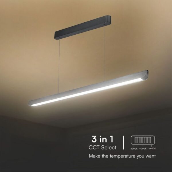 36W LED pakabinamas linijinis šviestuvas, pilkas, 3000/4000/6400K - Image 5