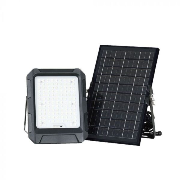 10W LED prožektorius su saulės baterija, juodas, 4000K