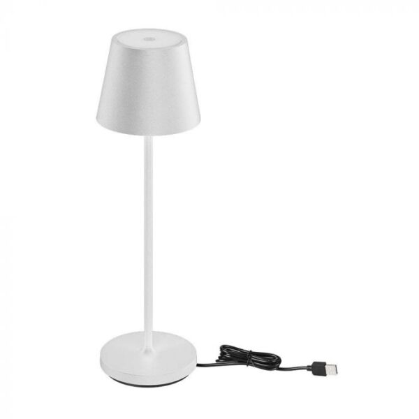 1,5W LED įkraunamas stalo šviestuvas, baltas, 3000K, dimeriuojamas, IP54