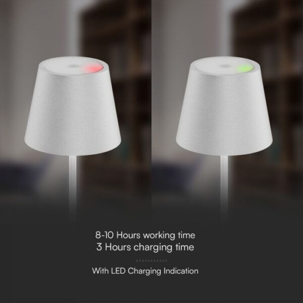 1,5W LED įkraunamas stalo šviestuvas, baltas, 3000K, dimeriuojamas, IP54 - Image 5
