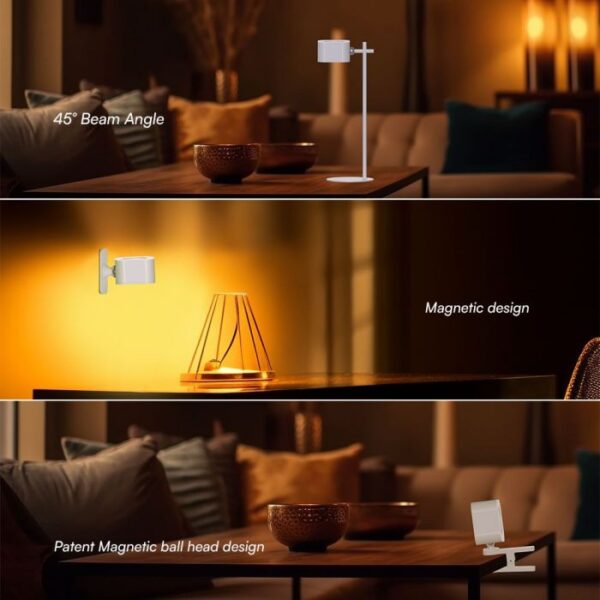 3W LED įkraunamas stalo šviestuvas, baltas, 3000-6000K, dimeriuojamas - Image 2
