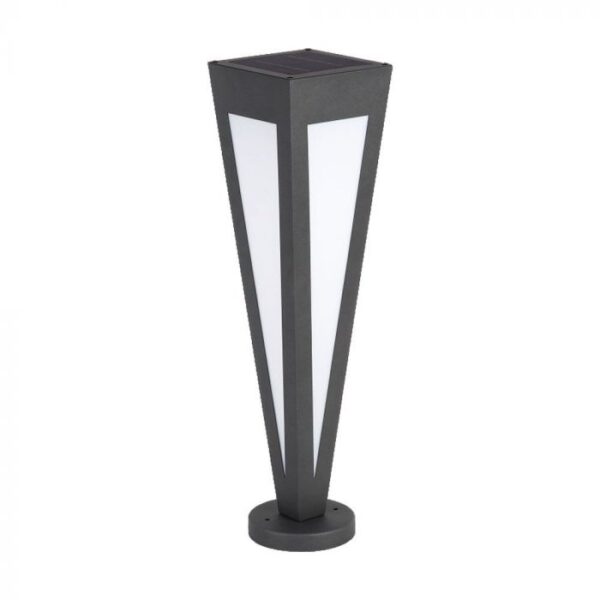 2W LED įkraunamas lauko šviestuvas su saulės baterija, juodas, 3000K, IP65