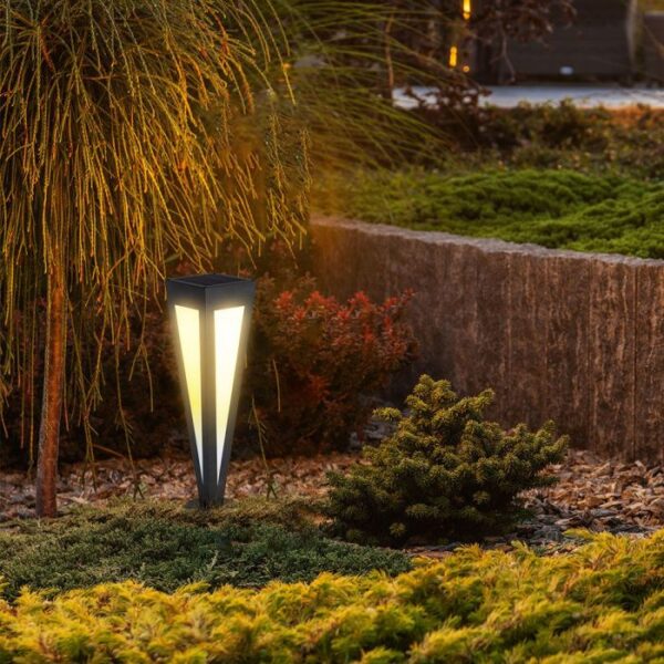 2W LED įkraunamas lauko šviestuvas su saulės baterija, juodas, 3000K, IP65 - Image 2