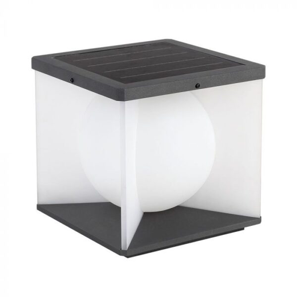 3W LED įkraunamas lauko šviestuvas su saulės baterija, juodos/baltos sp., 3000K, IP65